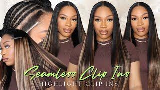 AMAZON $52 Highlight Seamless CLIP-IN Extensions Braided Method  ft. Lashey Hair