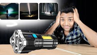 4 Led Torch Light Unboxing & Reviewing Brightest LED TORCH #rechargeableflashlight