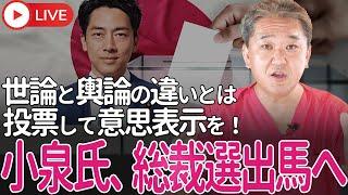 小泉氏、総裁選出馬へ 支援表明議員は既に40人以上　世論と輿論の違い、世論をみて候補者を選ぶか、 世論を輿論に変えて候補者を通すか