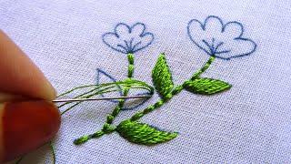 Hand Embroidery Beautiful Flower Design with Satin Stitch