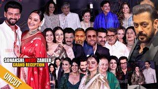 UNCUT - Sonakshi Sinha weds Zaheer Iqbal  Grand Reception  Salman Khan Kajol Rekha Family