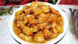 Вкуснейший Тушеный Картофель с фасолью  Рецепт Постного вегетарианского блюда 