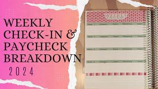 Paycheck Breakdown & Weekly Check-In February Budget Update for February Erin Condren