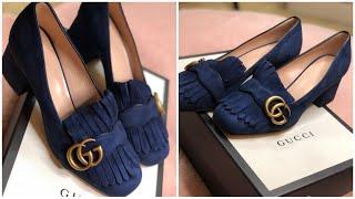 Gucci Marmont 55 Pump  Gucci shoe unboxing  Women Gucci shoe