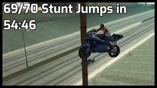 GTASA 6970 Stunt Jumps Speedrun in 5446