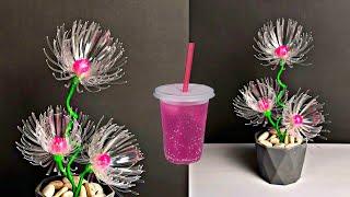 ide Kreatif dari Gelas Plastik Bekas menjadi Bunga Kristal untuk Hiasan Meja