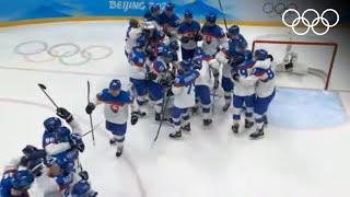  Slovakia upsets USA in Mens Ice Hockey  Highlights Beijing 2022  USA v Slovakia