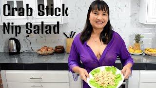 Tasty Crab Sticks Salad - Secret Recipe - to have firm Breasts  NOBRA Presented in Sexy Lingerie