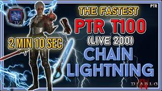 S6 PTR The Fastest Pit 100 210 Clear Chain Lightning Sorc  - Diablo 4