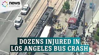 Dozens injured in Los Angeles bus and train collision