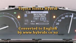 Sienta Hybrid NHP170G and non-hybrid Instrument Cluster Dash Japanese to English Conversion
