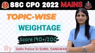 TOPIC-WISE WEIGHTAGE IN SSC CPO 2022 MAINS EXAM  SSC CPO 2022  ENGLISH STRATEGY FOR SSC CPO 2022