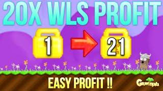 HOW TO PROFIT WITH 1WLS?  1WLS TO 21 WLS?? HUGE PROFIT  Growtopia How to get rich 2021