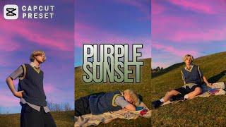 Preset Capcut Aesthetic  Sunset Purple Filter Viral Capcut