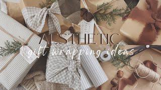 Aesthetic Christmas Gift Wrapping Ideas  Gift Wrap With Me  Neutral & Organic
