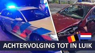 Politie  Achtervolging gestolen auto tot in België LuikLiège