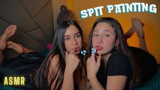 ASMR IN THE POSE  with us  spit painting  masajes y b4bit4