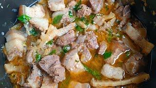 Pork boil recipe  Pork boil with fermented bamboo shoots  Simple and easy Pork boil recipe 