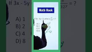 Difficult Math Problem with Algebra & Exponents  School Hack Trick #shorts #algebra #math