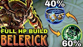 100% SLOW  BELERICK FULL HP BUILD with THUNDERBELT 1st ITEM  BELERICK BEST BUILD 2023 MLBB