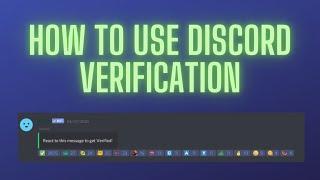 How to use discord verifacation in a server