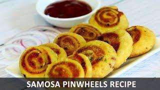 Samosa Pinwheels  Crispy Samosa Roll  Aloo Bhakarwadi  MadhurasRecipe Ep - 673