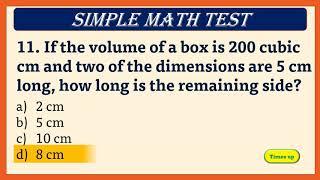 Math Quiz - 5th grader math quiz Tricky Math Quiz for class 5Are you smarter?- 90% failed.