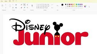 How to draw the Disney Junior logo with Nickelodeon font using MS Paint