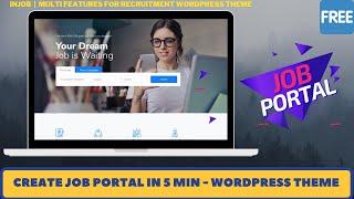 create Job Board website in 5 min with InJob free wordpress theme  responsive job portal