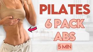 Toned Abs in 14 Days Flat Stomach Pilates  5 min Workout