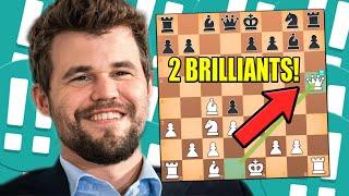 Magnus Carlsen DESTROYS 3000 GM With 2 BRILLIANTS