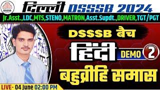 DSSSB LDCMTSMATRONSTENODRIVERTGTPGT 2024  HINDI CLASSES  बहुव्रीहि समास  HINDI DEMO 2