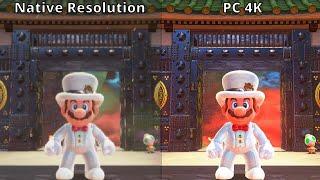 Super Mario Odyssey Native Resolution VS PC 4K YUZU RX 6700 XT