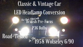 Classic & Vintage Car LED Headlamp Conversion  Wolseley 690 & most British Cars 1940s-1960s