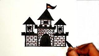 How to draw a Castle fort  Easy Draw