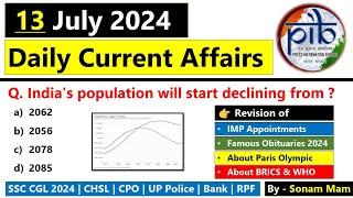 Daily Current Affairs 2024  13 July 2024 Current Affairs  Current Affairs Today 2024