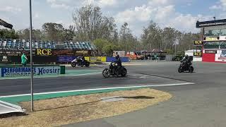 10.8 sec @ 119mph 128ci FXDR Harley drag racing at Willowbank Raceway all bike day 2019