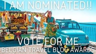 I am nominated for a Belgian Travel Blog Award