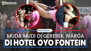 Warga Teriaki Muda Mudi yang Digiring Usai Penggerebekan di hotel oyo gajah mada fontein.