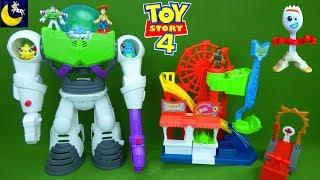 Buzz Lightyear Robot Space Ship Lots of Toy Story 4 Toys Imaginext Pizza Planet Truck Play Set Toys