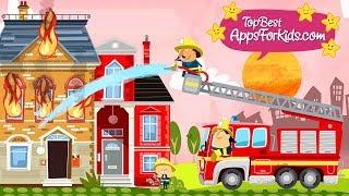 Fire Truck responding to call   Little Fire Station cartoon game for kids