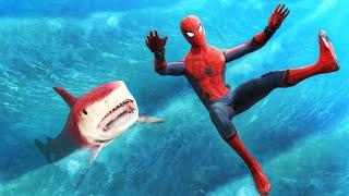 GTA 5 Epic Ragdolls  Spider-Shark vs SPIDERMAN ep.3 Euphoria Showcase
