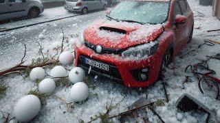 In Europe rocks are falling from the sky. Heavy hail in Poland
