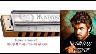 George Michael - Careless whisper \ Diatonic Harmonica lesson key C + tabs