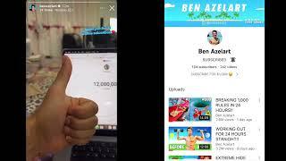 Ben Azelart Hits 12 Million Subscribers on YouTube. Watch the moment