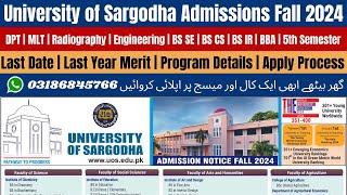 University of Sargodha Admission 2024  UOS Admission 2024  Sargodha University Admission 2024