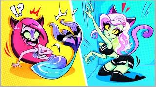 WHO AND WHO?  Mermaid and Pinkys Identity Switch  Good Mom vs Bad Mom by Teen-Z House