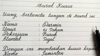 CONTOH SURAT KUASA TULISAN TANGAN