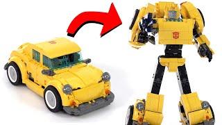 LEGO Bumblebee car to robot Transformed in real time Transformers set 10338