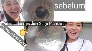 Cara cuci kuali berkilatTips dari Sugu Pavithra mengunakan sabun mandi.